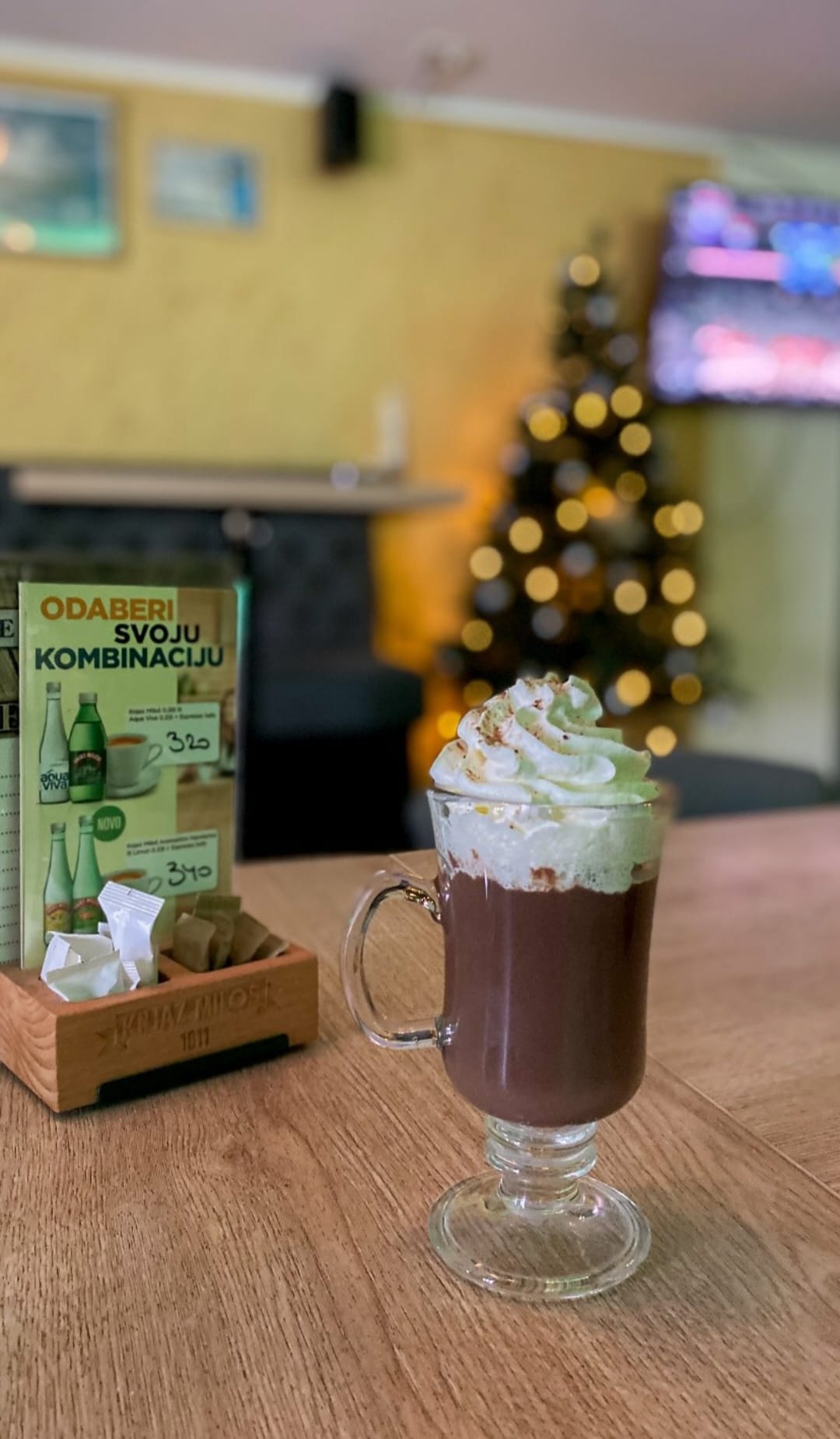 Barista creating latte art